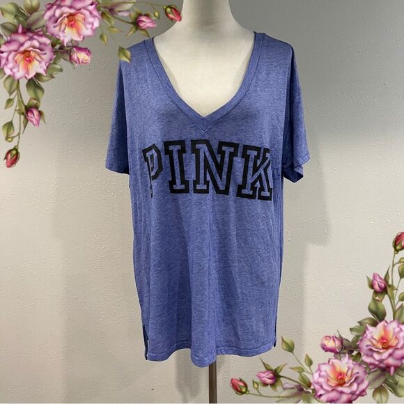 PINK Victoria's Secret Women's Lavender V-Neck Tee size medium - Picture 1 of 11